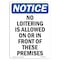 Signmission OSHA Sign, 10" H, 7" W, Aluminum, No Loitering Is Allowed On Or Sign, Portrait, V-14692 OS-NS-A-710-V-14692 - alternate 1